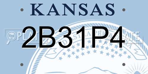 2B31P4 Kansas License Plate