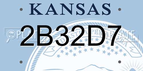 2B32D7 Kansas License Plate