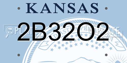 2B32O2 Kansas License Plate