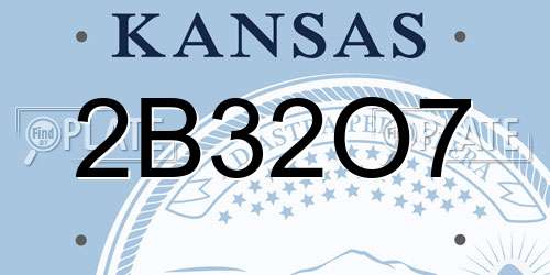 2B32O7 Kansas License Plate