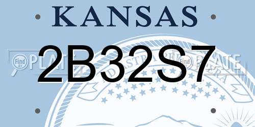 2B32S7 Kansas License Plate