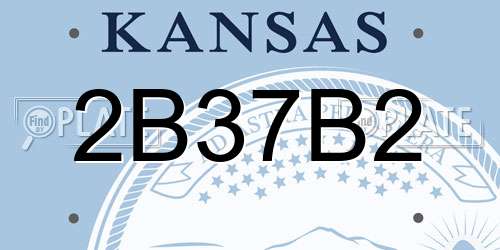 2B37B2 Kansas License Plate