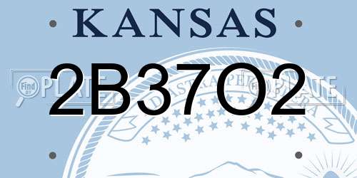2B37O2 Kansas License Plate