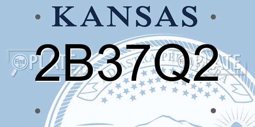 2B37Q2 Kansas License Plate