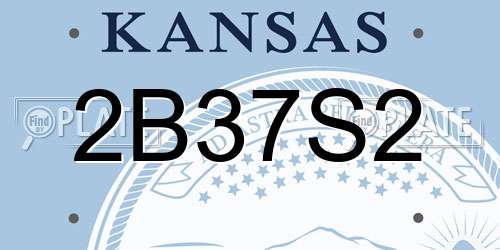 2B37S2 Kansas License Plate