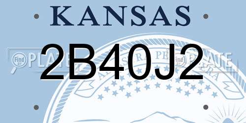 2B40J2 Kansas License Plate