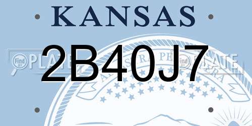 2B40J7 Kansas License Plate