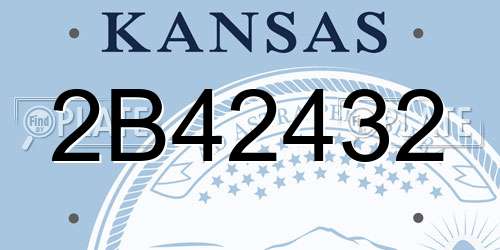 2B42432 Kansas License Plate