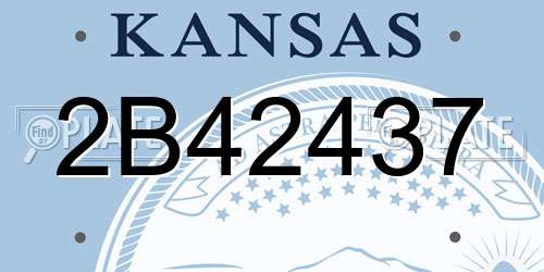 2B42437 Kansas License Plate