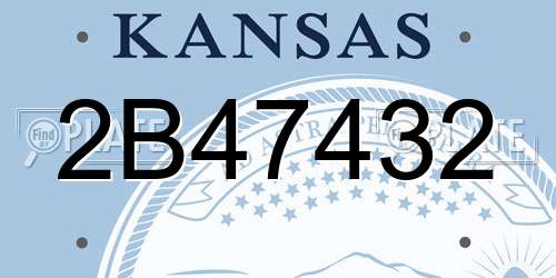 2B47432 Kansas License Plate