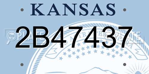 2B47437 Kansas License Plate