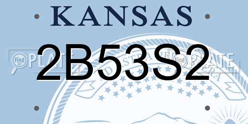 2B53S2 Kansas License Plate