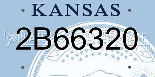 2B66320 Kansas License Plate