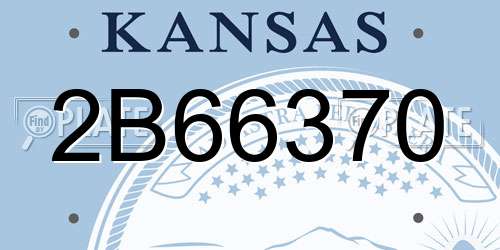 2B66370 Kansas License Plate