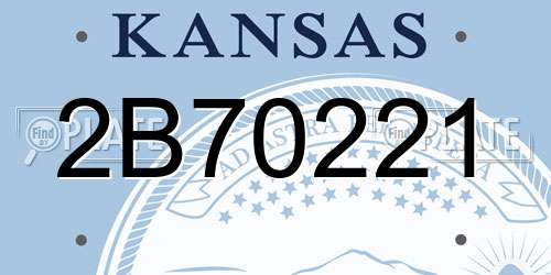 2B70221 Kansas License Plate