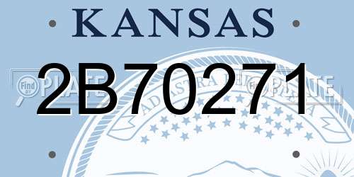 2B70271 Kansas License Plate