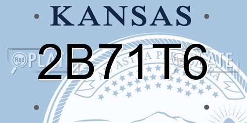 2B71T6 Kansas License Plate