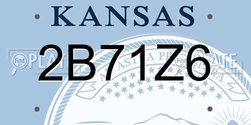 2B71Z6 Kansas License Plate