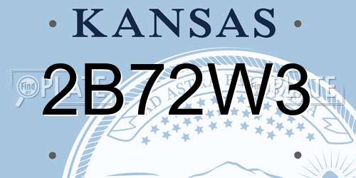 2B72W3 Kansas License Plate
