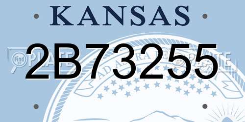 2B73255 Kansas License Plate