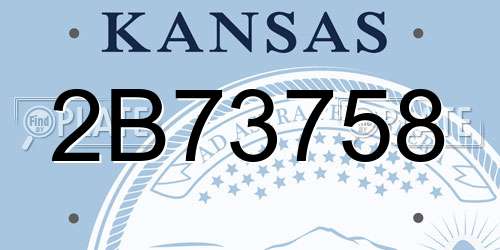 2B73758 Kansas License Plate