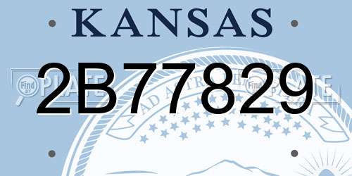 2B77829 Kansas License Plate