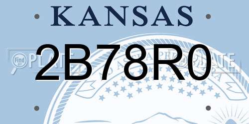 2B78R0 Kansas License Plate