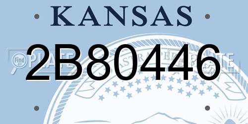 2B80446 Kansas License Plate