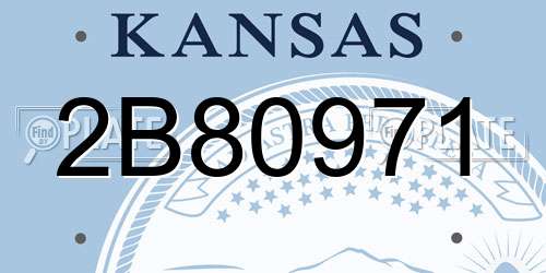 2B80971 Kansas License Plate