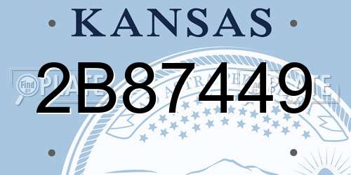 2B87449 Kansas License Plate