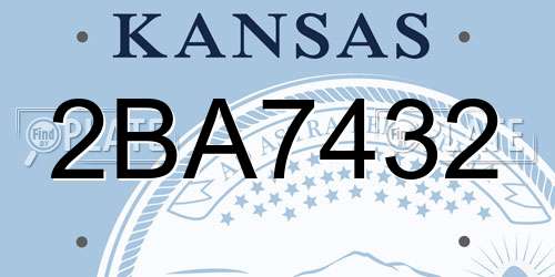 2BA7432 Kansas License Plate