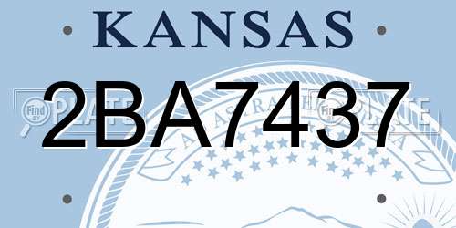 2BA7437 Kansas License Plate