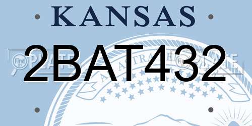 2BAT432 Kansas License Plate