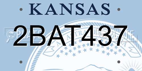 2BAT437 Kansas License Plate