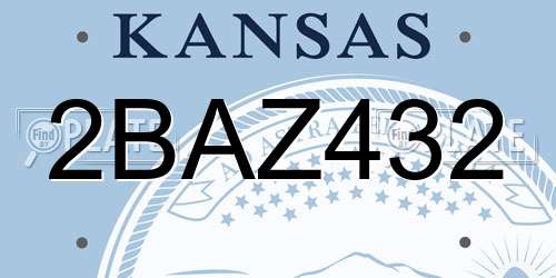 2BAZ432 Kansas License Plate