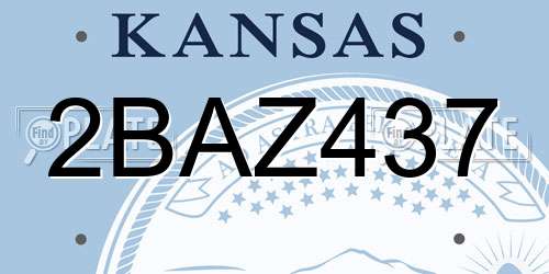 2BAZ437 Kansas License Plate