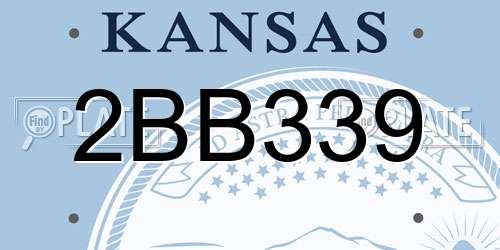 2BB339 Kansas License Plate