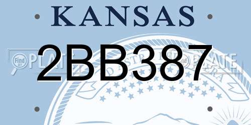 2BB387 Kansas License Plate