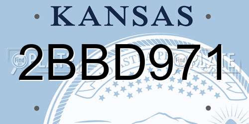 2BBD971 Kansas License Plate