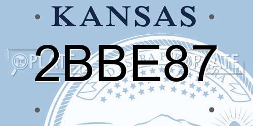 2BBE87 Kansas License Plate