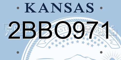 2BBO971 Kansas License Plate
