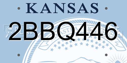 2BBQ446 Kansas License Plate