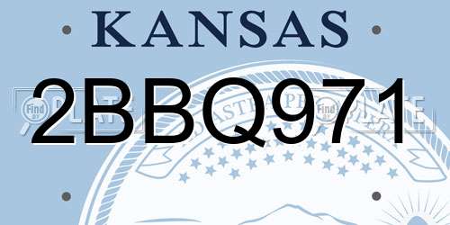 2BBQ971 Kansas License Plate