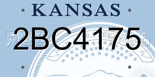 2BC4175 Kansas License Plate