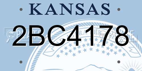 2BC4178 Kansas License Plate