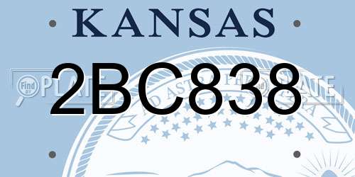 2BC838 Kansas License Plate
