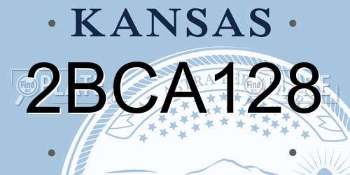 2BCA128 Kansas License Plate