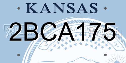 2BCA175 Kansas License Plate