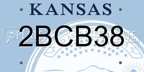 2BCB38 Kansas License Plate