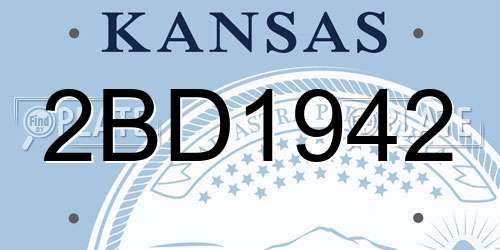 2BD1942 Kansas License Plate